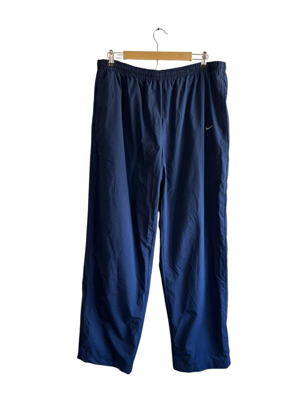 Vintage Y2K Nike Size XXL Navy Blue Lined Track Pants Gym Athletic Baggy Running